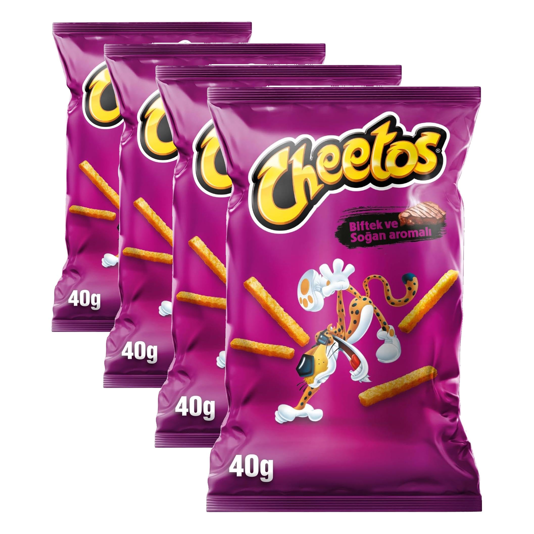 Cheetos BİFTEK VE SOĞAN AROMALI 40 GR Tekli Paket (4 paketi)