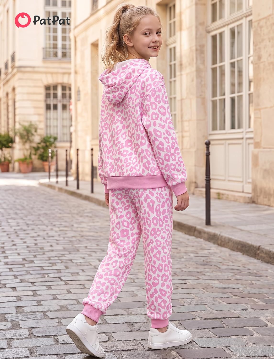 PATPAT Girls Athletic Sweatsuit Hoodie Sweatpants 5-14 Years