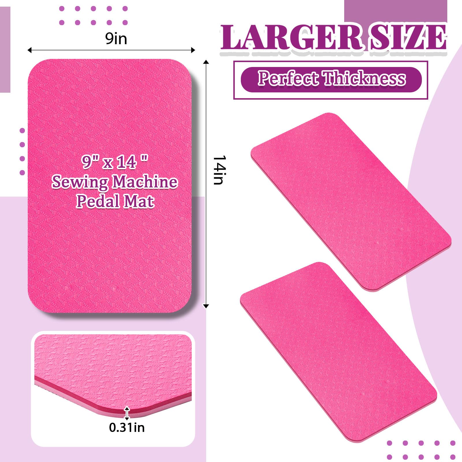 2 piezas de pedal de máquina de coser, almohadilla antideslizante para máquina de coser, alfombrilla de silenciamiento para reducir las vibraciones, ruido, pedal antideslizante, accesorios 2