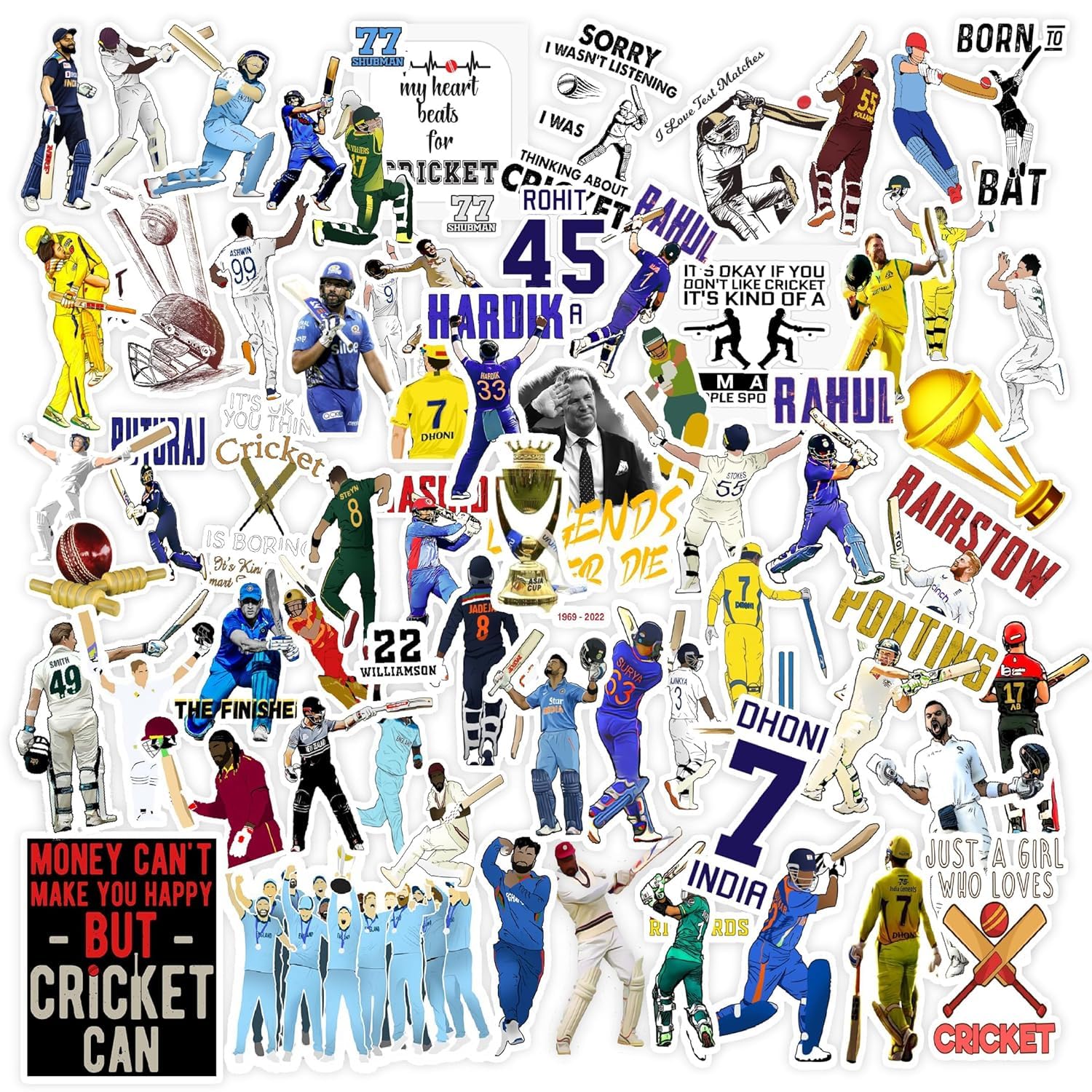 Titu Ki Baatein Set of 50 Cricket Stickers: Add Sporty Flair to Scrapbooks, Laptops, Journals & More (B0CVH1TXCG) Amazon Price History, Amazon Price Tracker