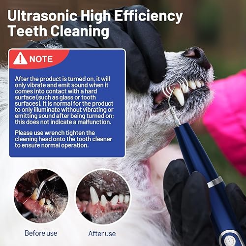 Miniatura 2 de Mutongli Kit de limpieza de dientes de perro con limpiador ultrasónico de dientes, placa y removedor de sarro para perro, kit dental para perros con