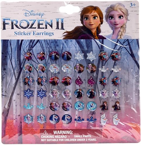 24 pares de aretes adhesivos de Frozen de Disney