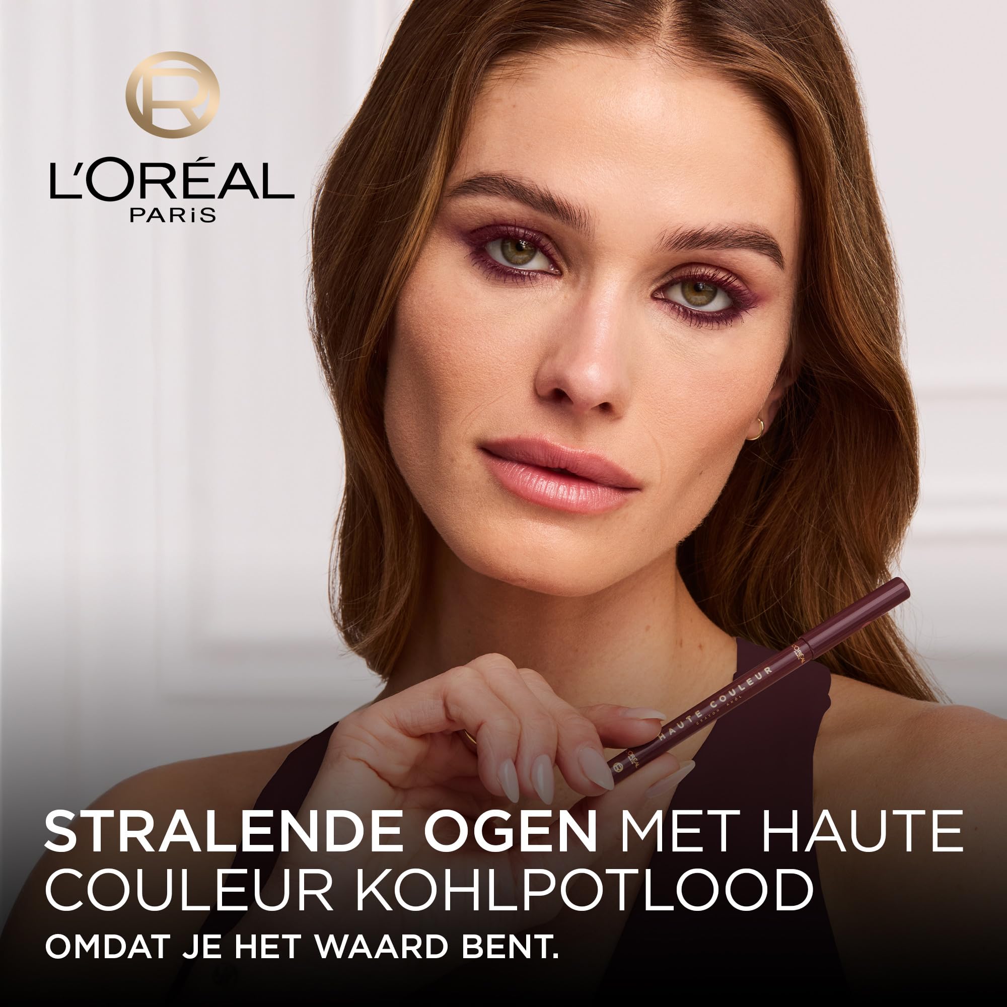 L'Oréal Paris Haute Couleur Crayon Khol Eyeliner Bordeaux Cashmere, intensywny kolor i definicja, kremowa konsystencja z masłem shea