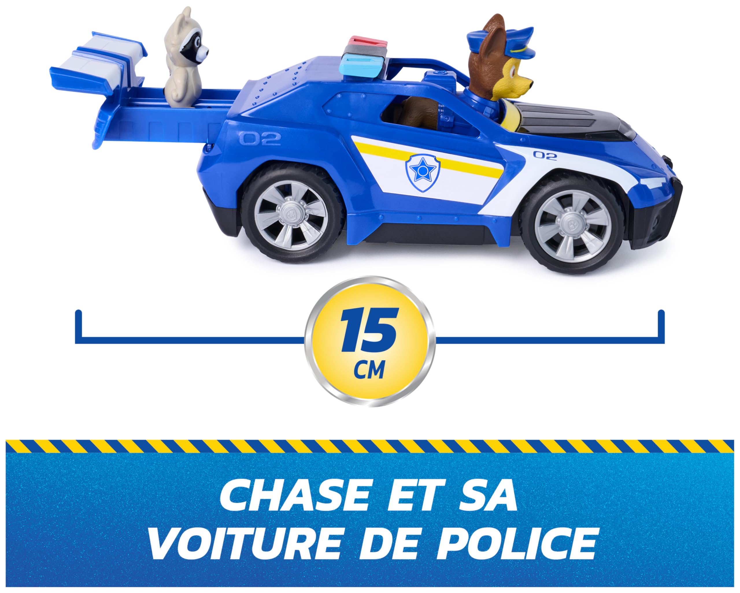 Paw Patrol - Pat Patrouille - Véhicule Figurine Chase Search & Rescue Mission Détectives - Voiture Figurine À Collectionner - Pat Patrouille Jouet - Voiture Enfant - Jouet Enfant 3 Ans Et +