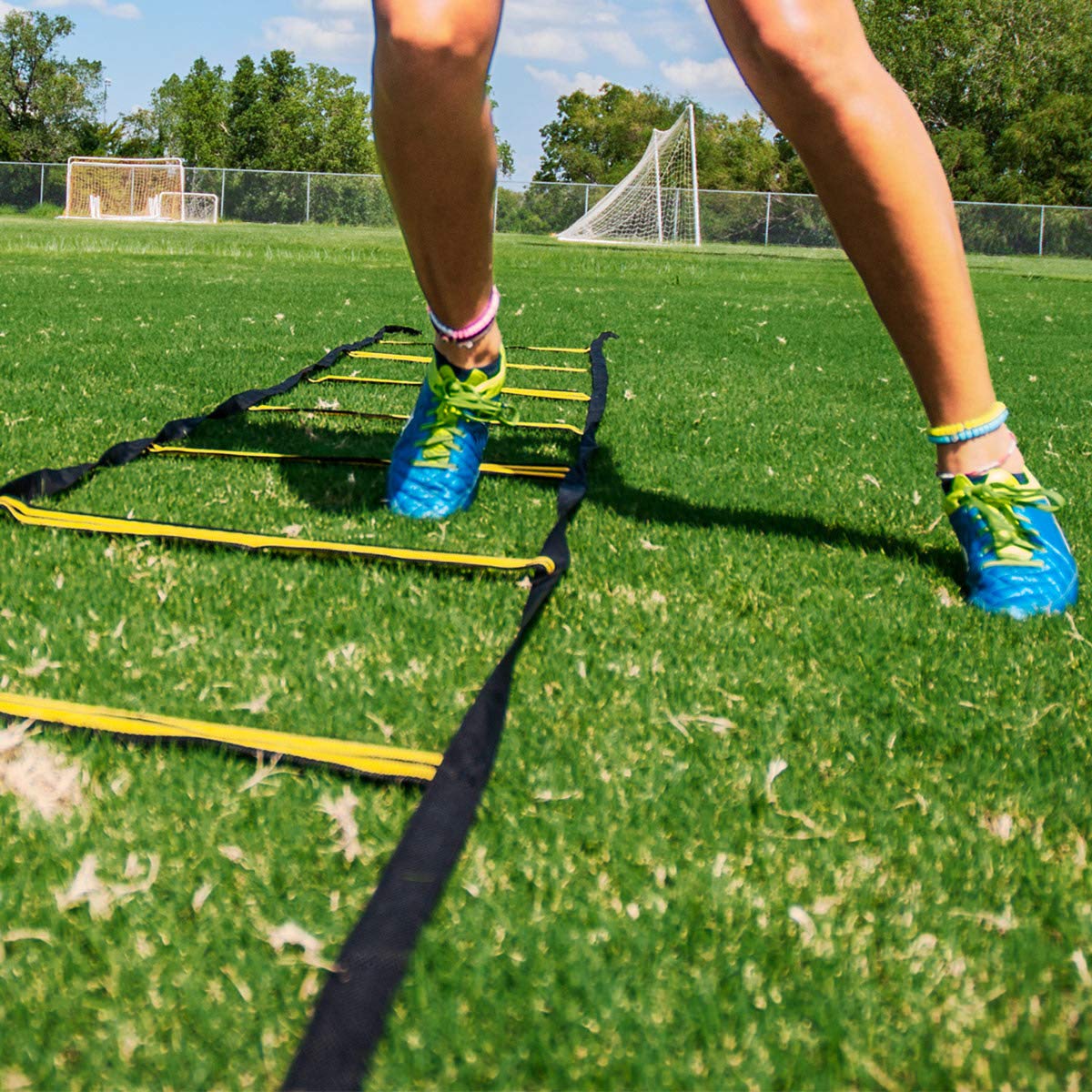 Soccer Innovations 13-Foot Nylon Speed Training Ladder with Carry Bag and Ground Stakes