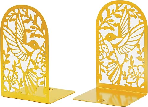 Miniatura 11 de CNK Sujetalibros de alta calidad – Tapones de libros de metal resistente para oficina en casa, soportes decorativos para estantes de libros (colibrí