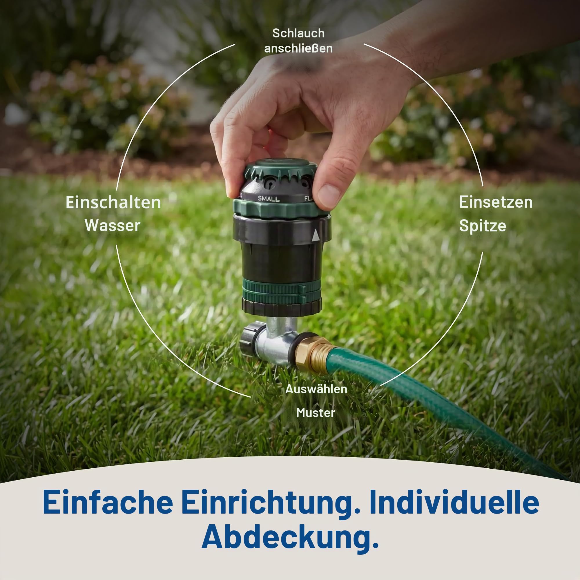 Orbit 58573N H2O-6 Getriebe-Sprinkler, Spike B 58573, grün