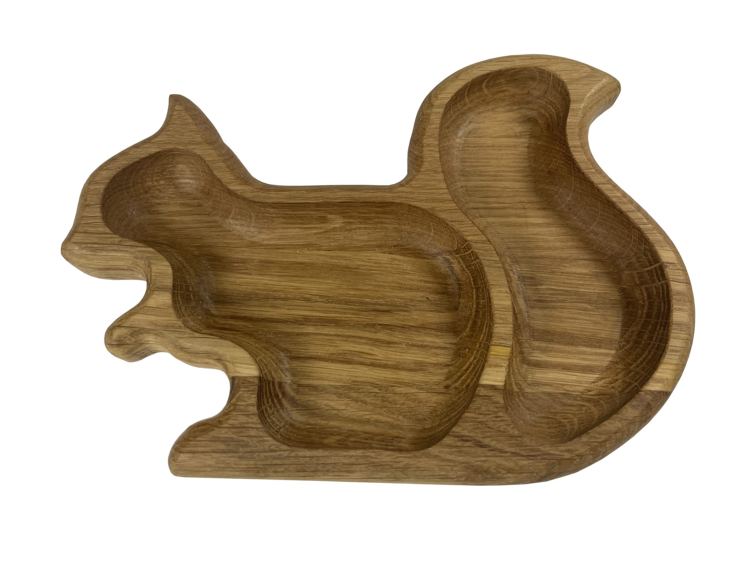 EFO Decorative Wooden Snack Tray | Wooden Serving Tray Handcrafted from Natural Oak in Charming Design | Serving Platters for Nuts, Tapas and Fruits | Small Serving Platter | Squirrel Shape