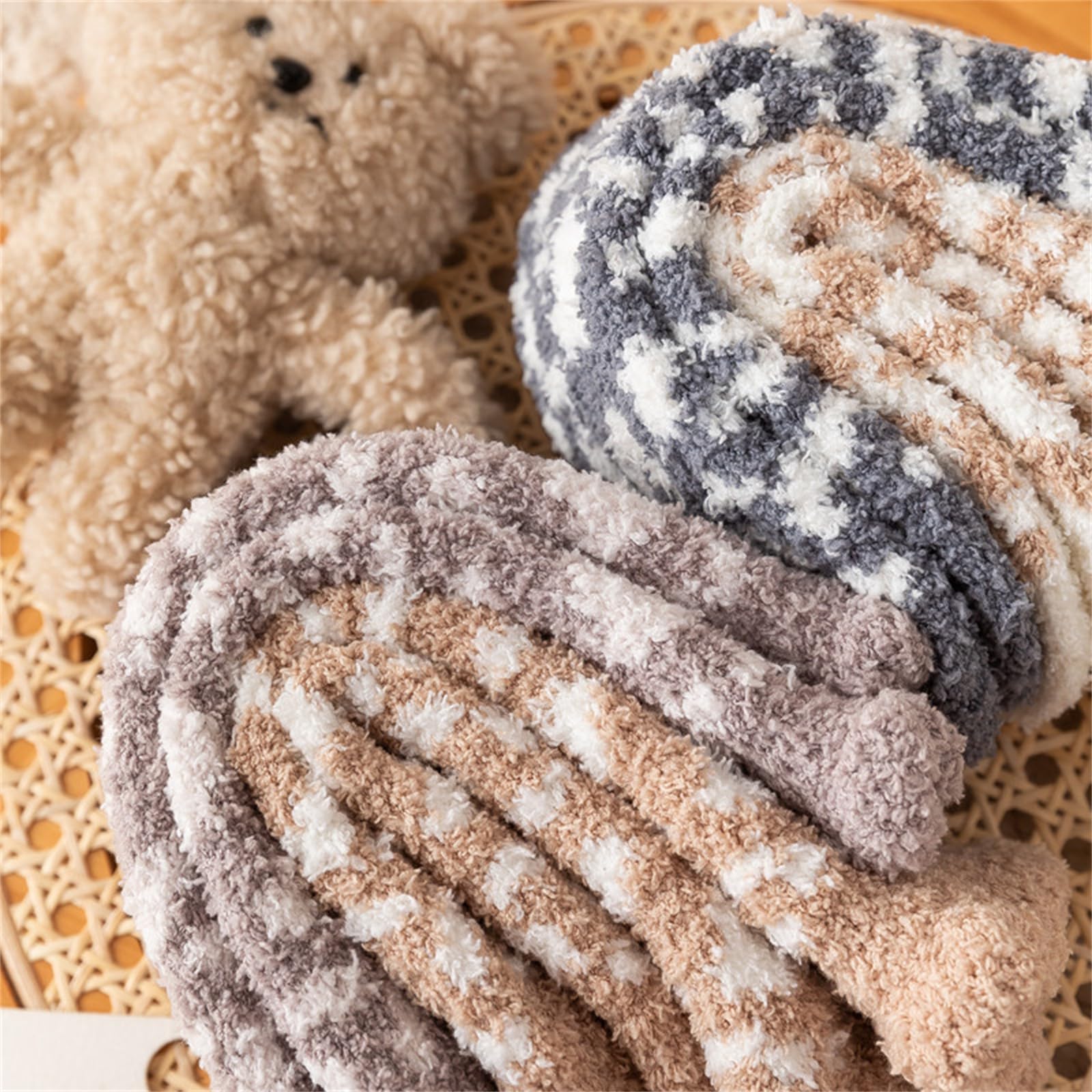 Puszyste skarpetki jesień i zima koralowy aksamit lampart koronkowe skarpety zimowe skarpety do spania 5 par