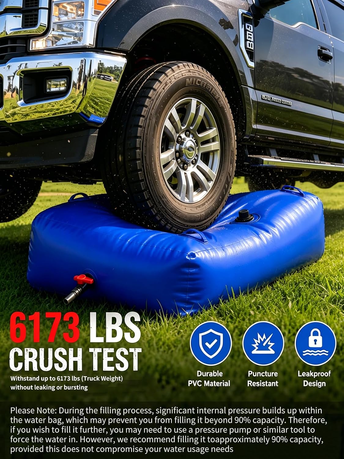 264 Gallon Water Bladder Tank, 2000D PVC Portable Water Storage Bag Blue — 상품 정보와 구매 체크 4 264 Gallon Water Bladder Tank, 2000D PVC Portable Water Storage Bag Blue