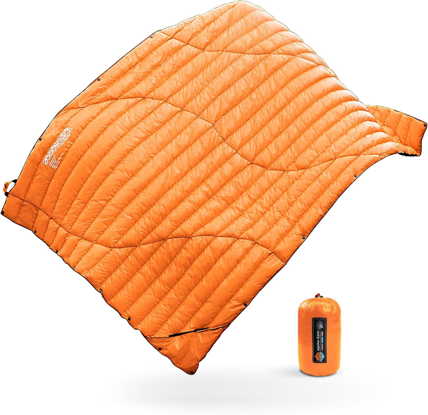 ZOOOBELIVES Ultralight Down Camping Blanket - 1.35lbs, 650 Fill Power Puffy Quilt. Compact & Warm Comforter for Travel, Beach, Hammock, Backpacking - Elevate Your Outdoor Comfort - AlpliveR300