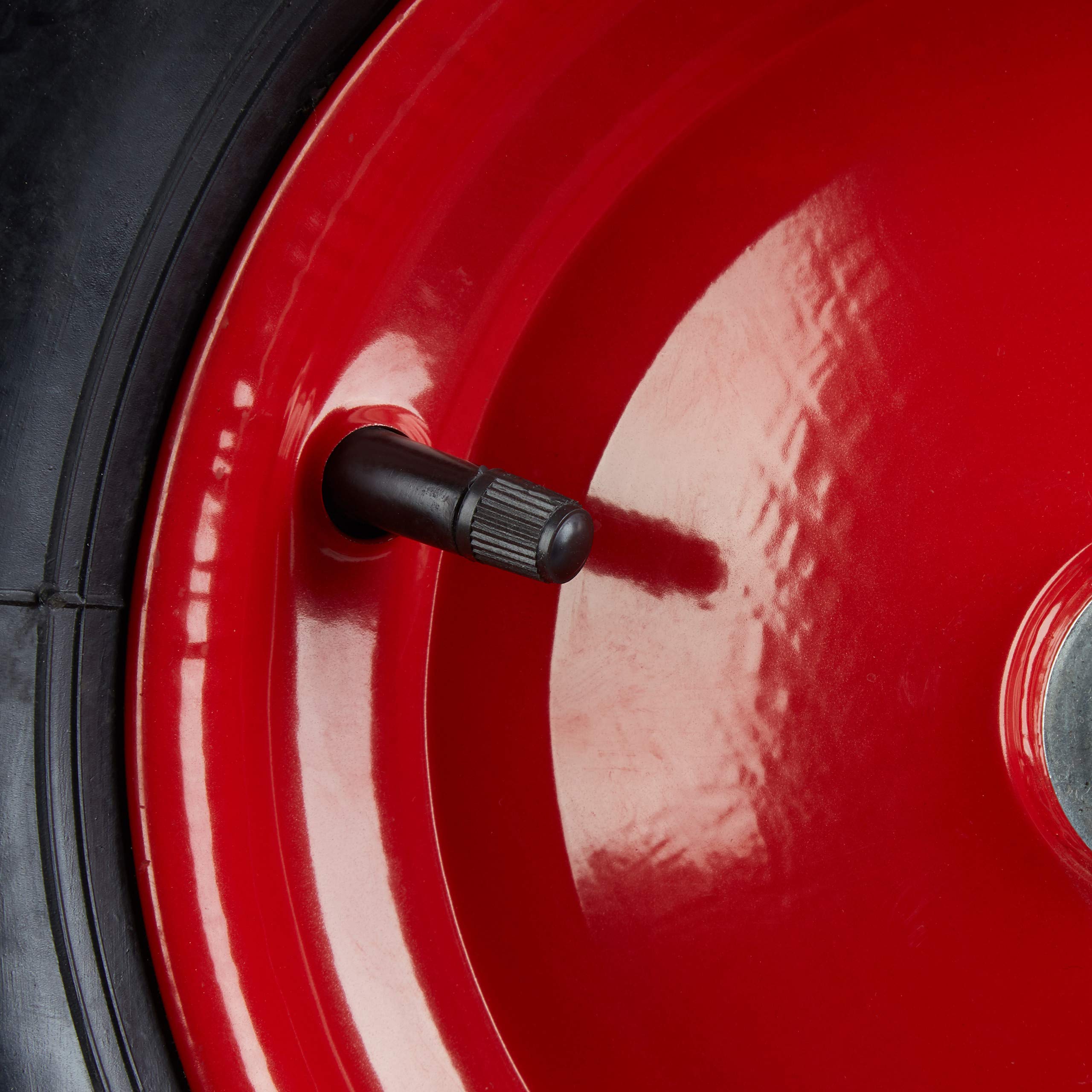 Set da 2 Ruote per Carriola, 4.80 4.00-8 di Ricambio ad Aria, Asse Incluso, Carico Max 200 kg Nero-Rosso