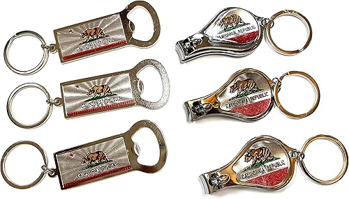 Miniatura 2 de Sureg California - Juego de 6 llaveros para abrebotellas, paquete de 6 llaveros de recuerdo de California