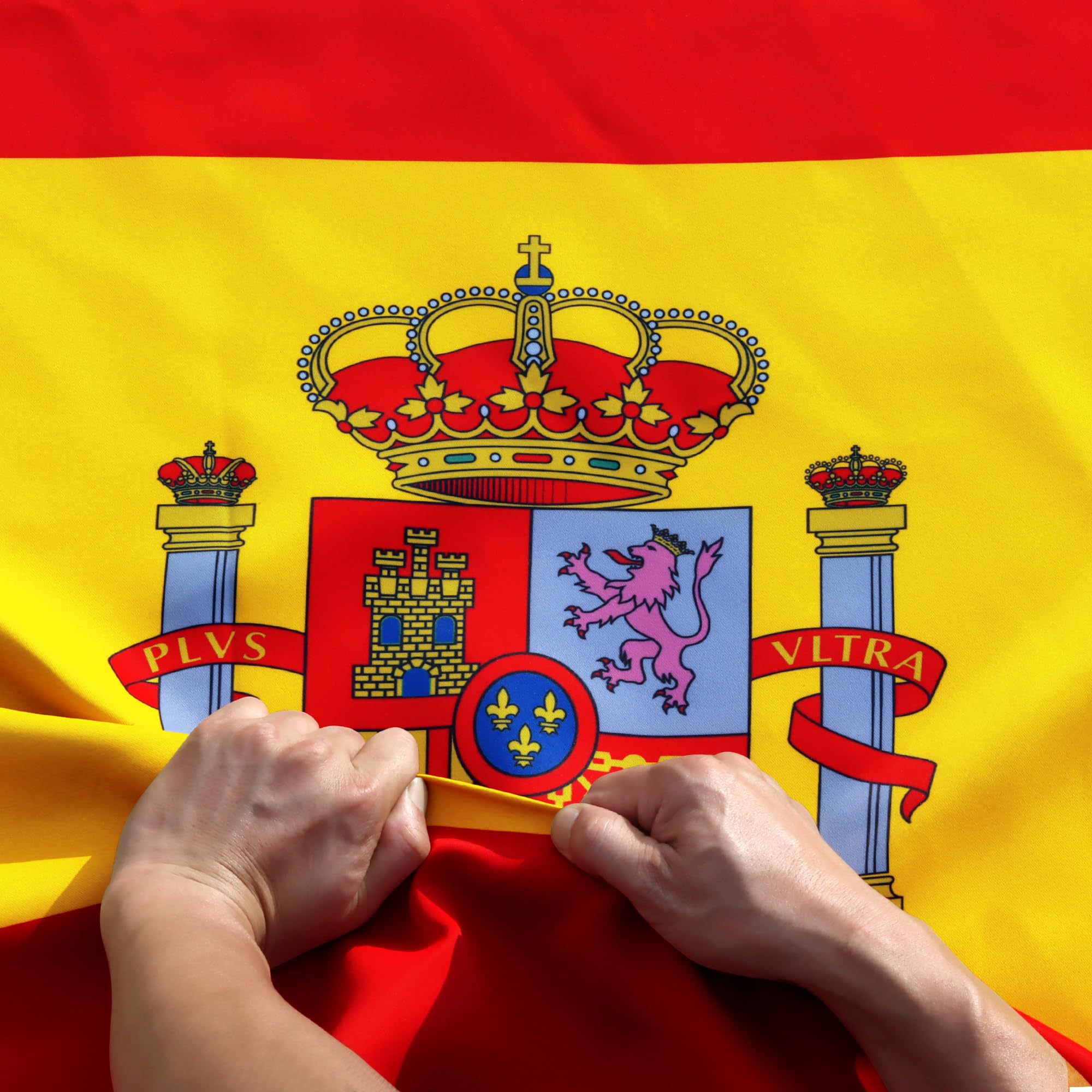 Anley Rip-Proof Double Sided 3-Ply Spain Flag 3x5 Ft - Canvas Header and Wrinkle Resistant - The Longest Lasting Spainish National Flags 3X5 Ft