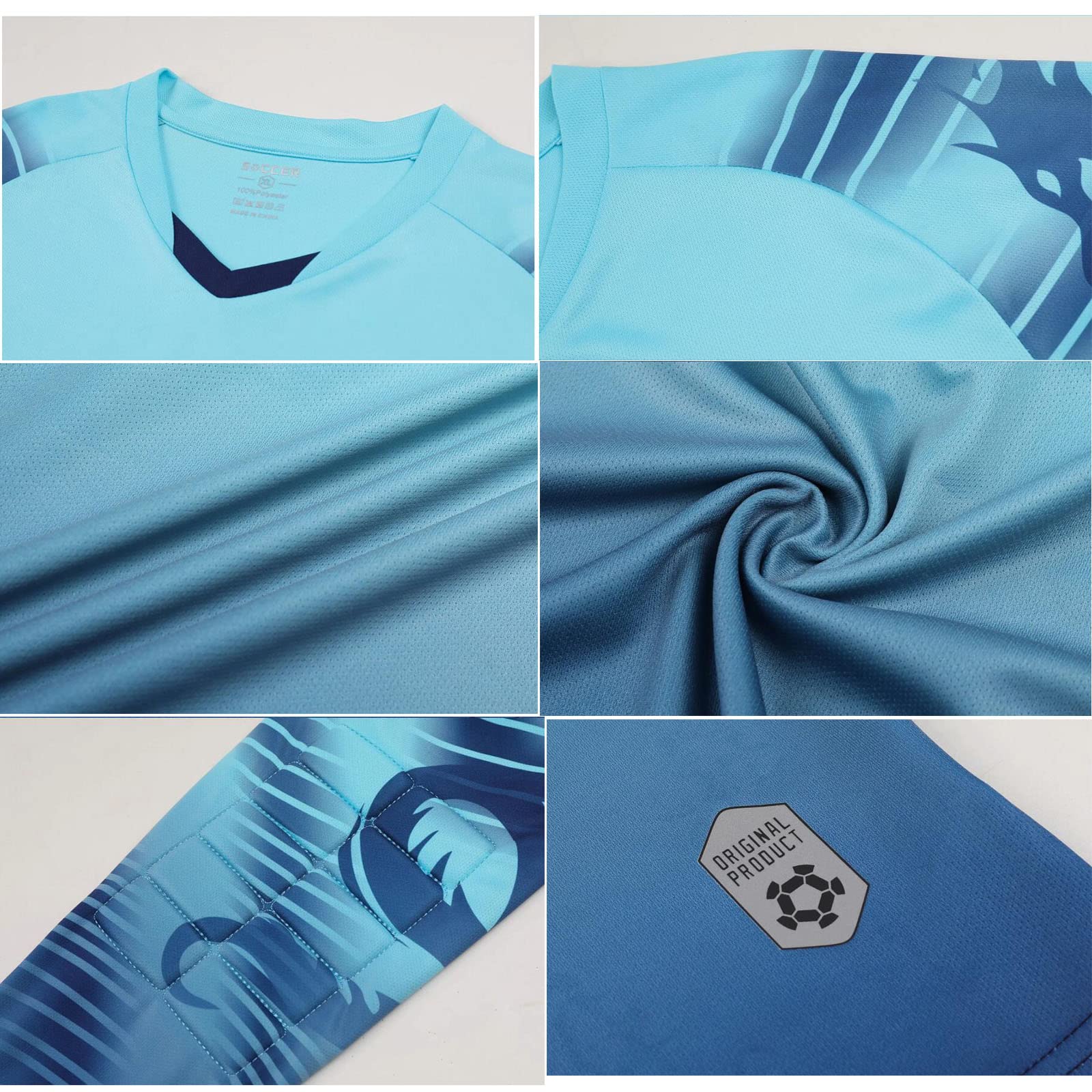 Trajes de Uniforme de Portero de Fútbol Anticolisión Pantalones de Manga Larga de Uniforme de Portero de fútbol Proteccion Ropa Entrenamiento Deportiva al Aire Libre para Adultos
