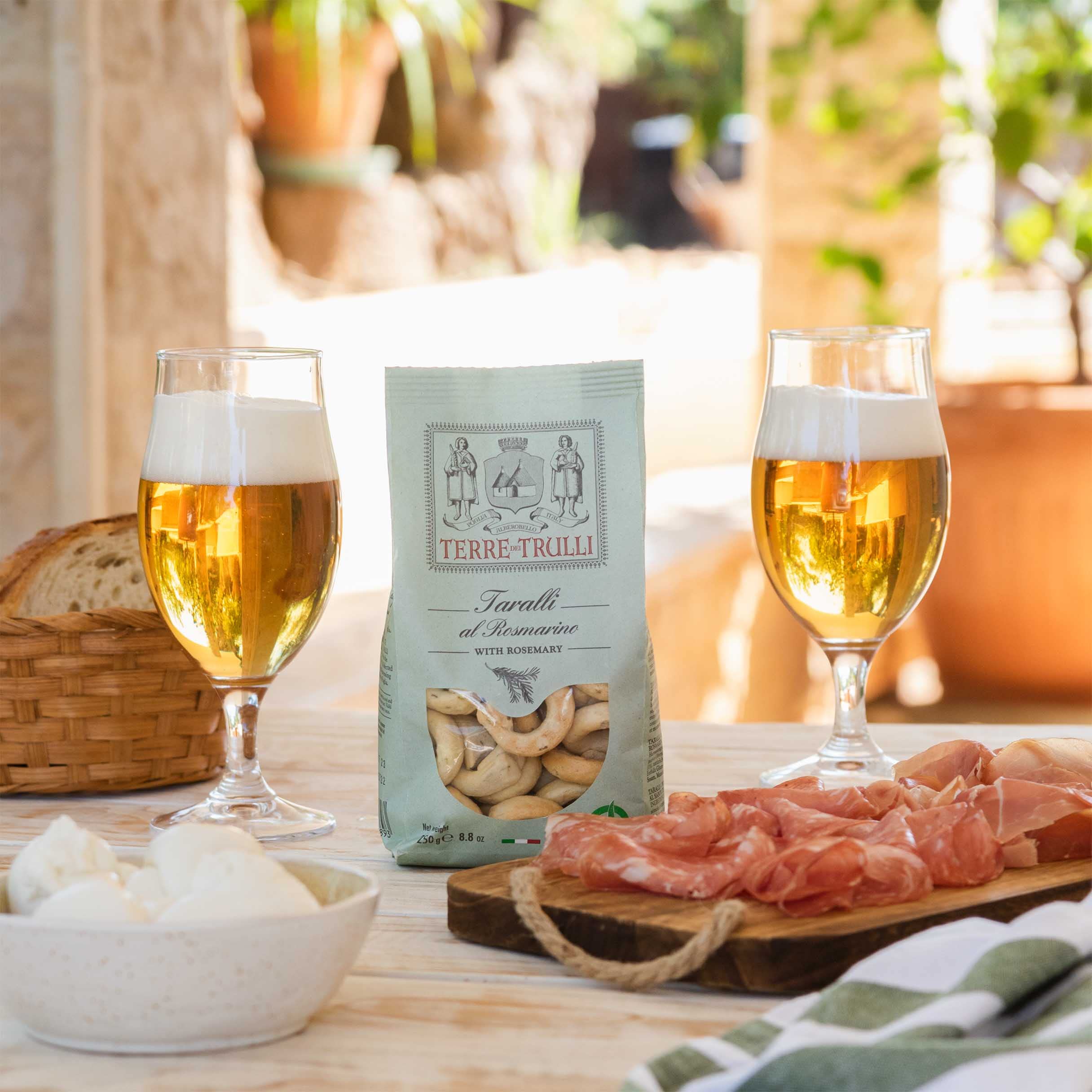 Terre Dei Trulli Taralli Pugliesi Assortiti Con Olio Evo, Al Rosmarino E Al Peperoncino - 6 Confezioni Da 250g | Taralli Artigianali Per Un Ottimo Aperitivo | Snack Salati Per Un Aperi Snack Genuino