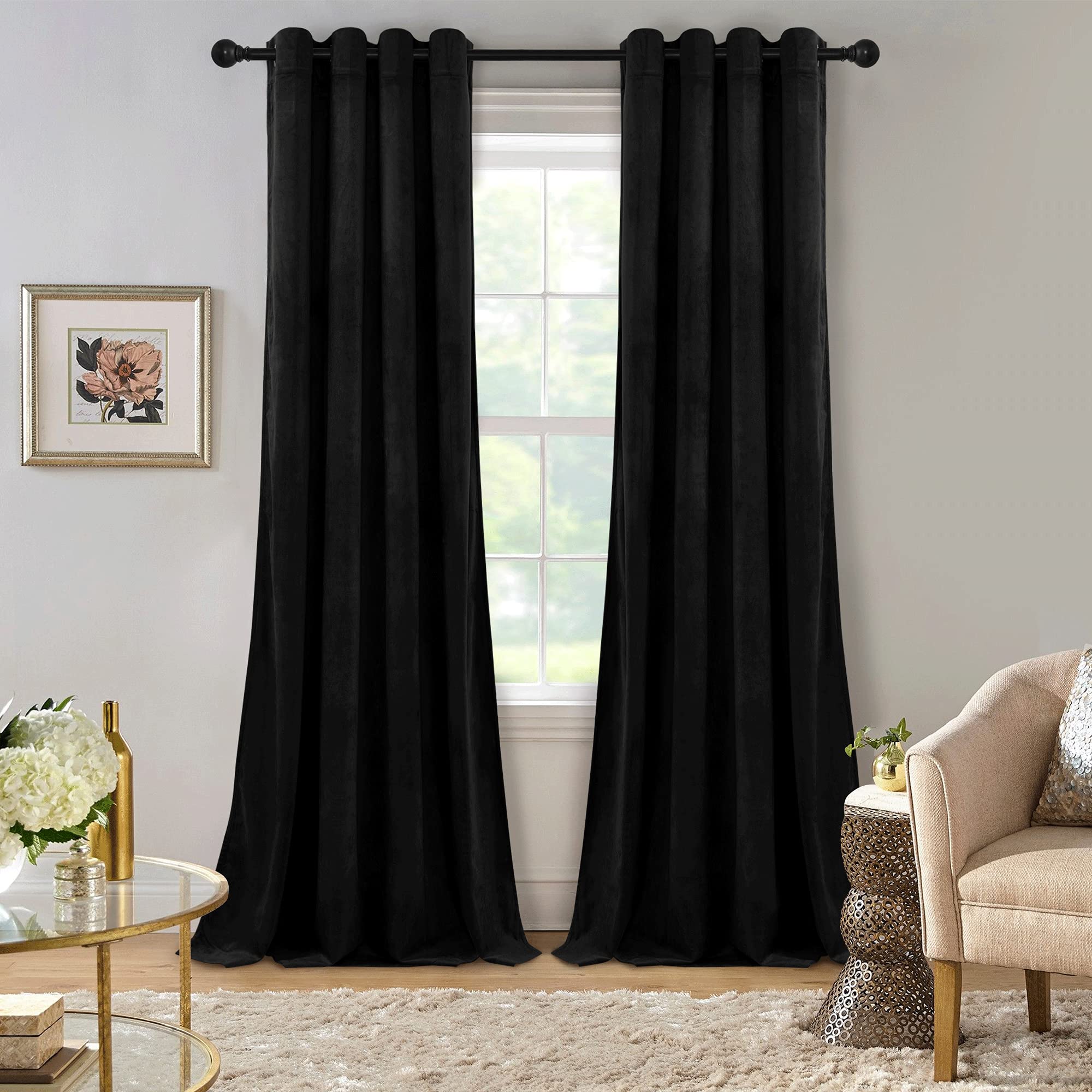 Buy RYB HOME Black Velvet Curtains for Closet, Soft & Thick Velvet