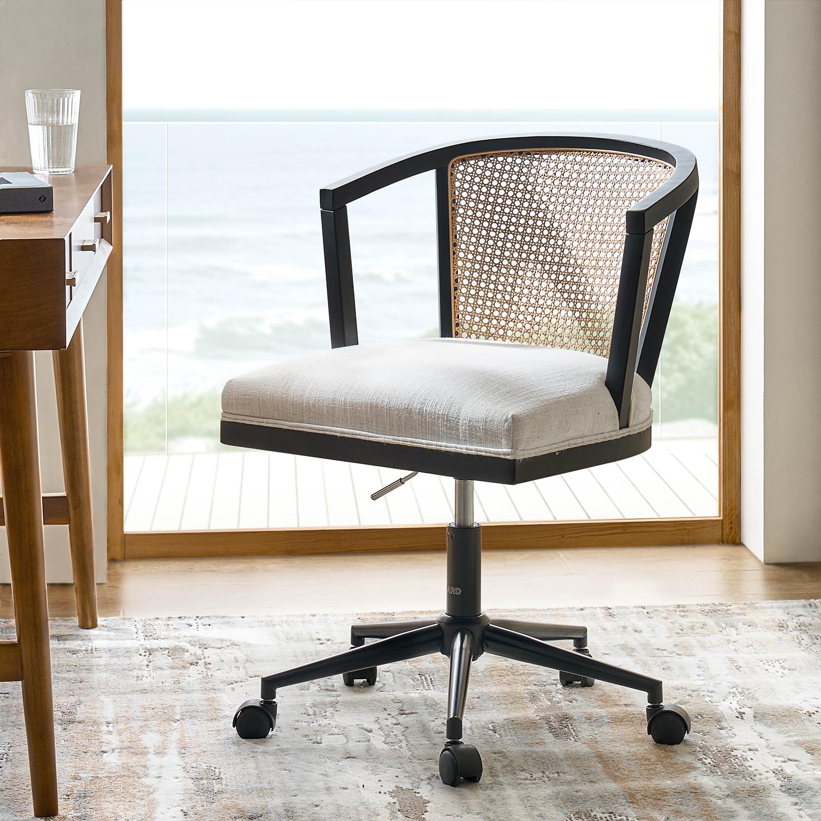 Amazon.com: HULALA HOME Rattan Desk Chair with Wheels