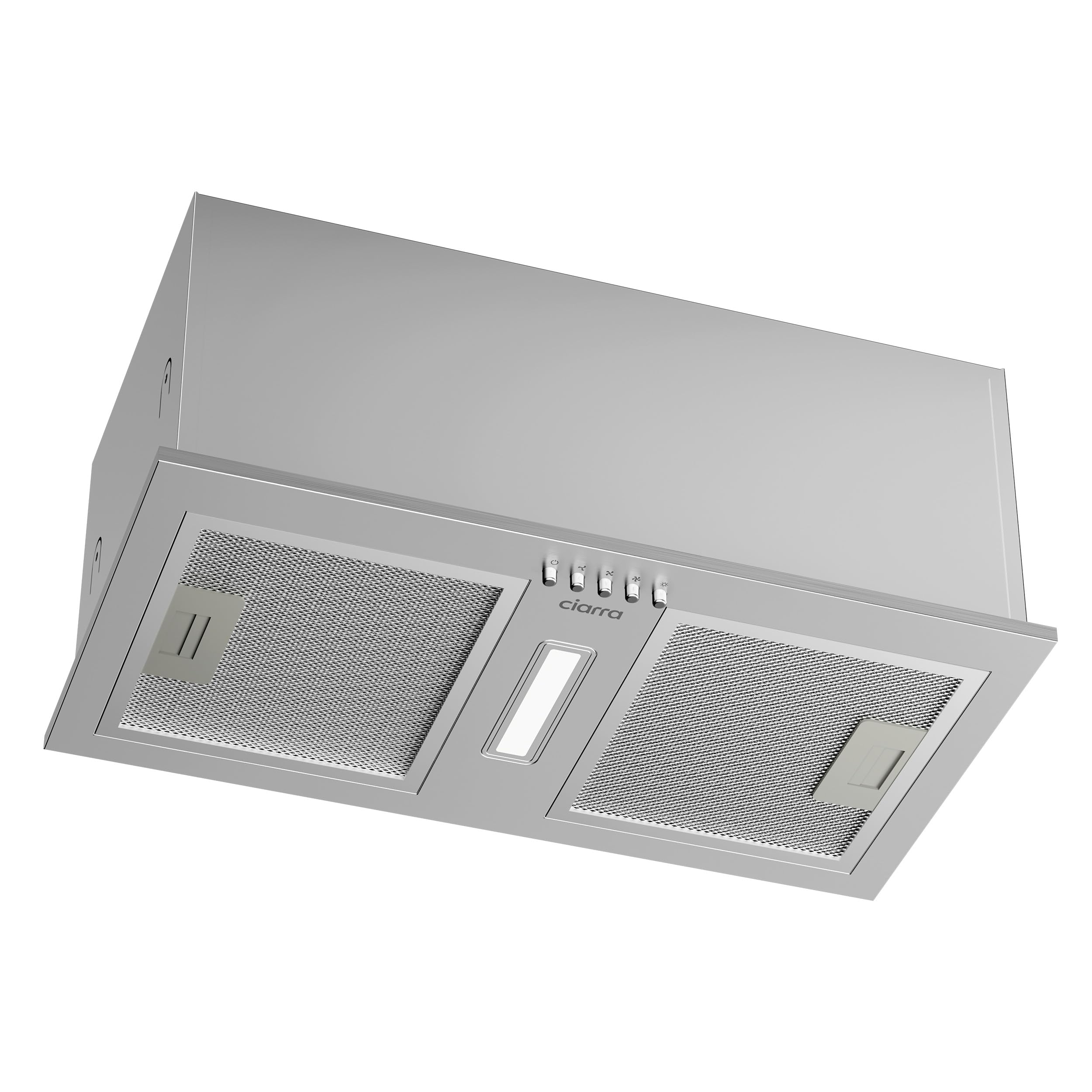 CIARRA Campana Extractora Encastrable 52cm,A++,Filtro Carbón CBCF002X2 | 404 m³/h | Recirculación/Evacuación | 3 Velocidades | Luz LED | Extractor de Cocina Integrado CBCS5937A