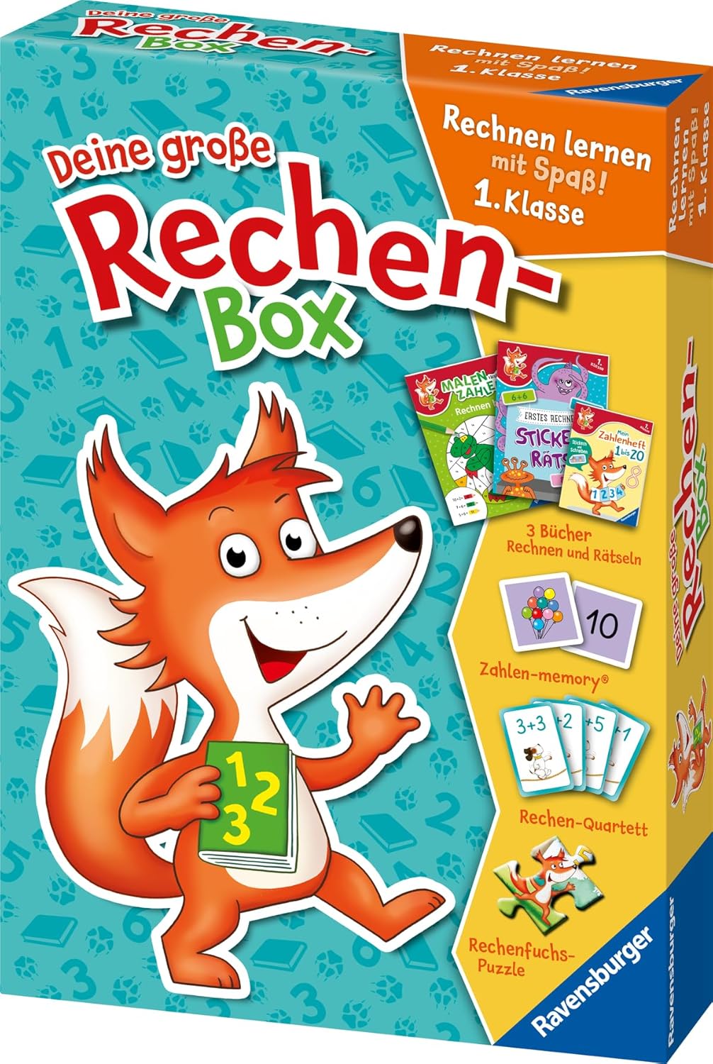 Deine große Rechen-Box 1.Klasse – Rechnen Lernen mit Spaß – Bücher zum Rechnen und Rätseln, Spiele, Sticker und vieles mehr