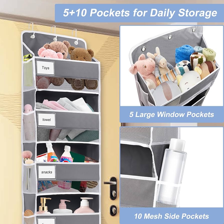 YOUDENOVA Over Door Storage Organizer With 6 Clear Window