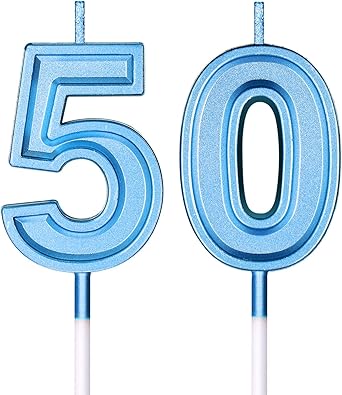 Amazon Co Jp 50歳のバースデーキャンドル ケーキ数字キャンドル ハッピーバースデーケーキキャンドル トッパー デコレーション 誕生日 結婚式 記念日 お祝い用品 ブルー ホーム キッチン