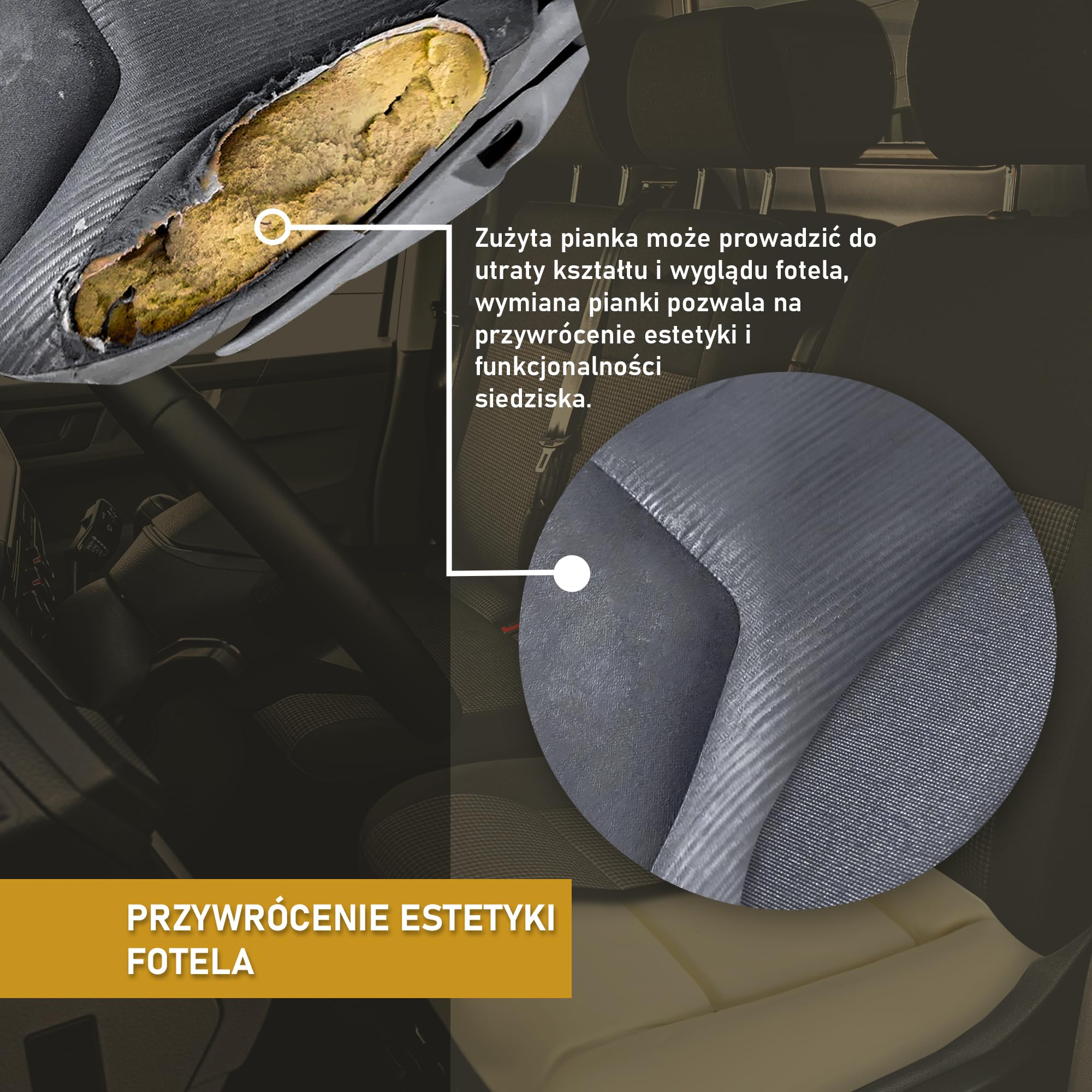 CHROMEMASTER - Kompatybilne z Renault Trafic 2001-2014 | Siedzisko, Pianka Siedziska, Wkładka Piankowa do Foteli Przednich; Wymień Wkładkę Siedziska i Ciesz się Nowym, Wygodnym Fotelem
