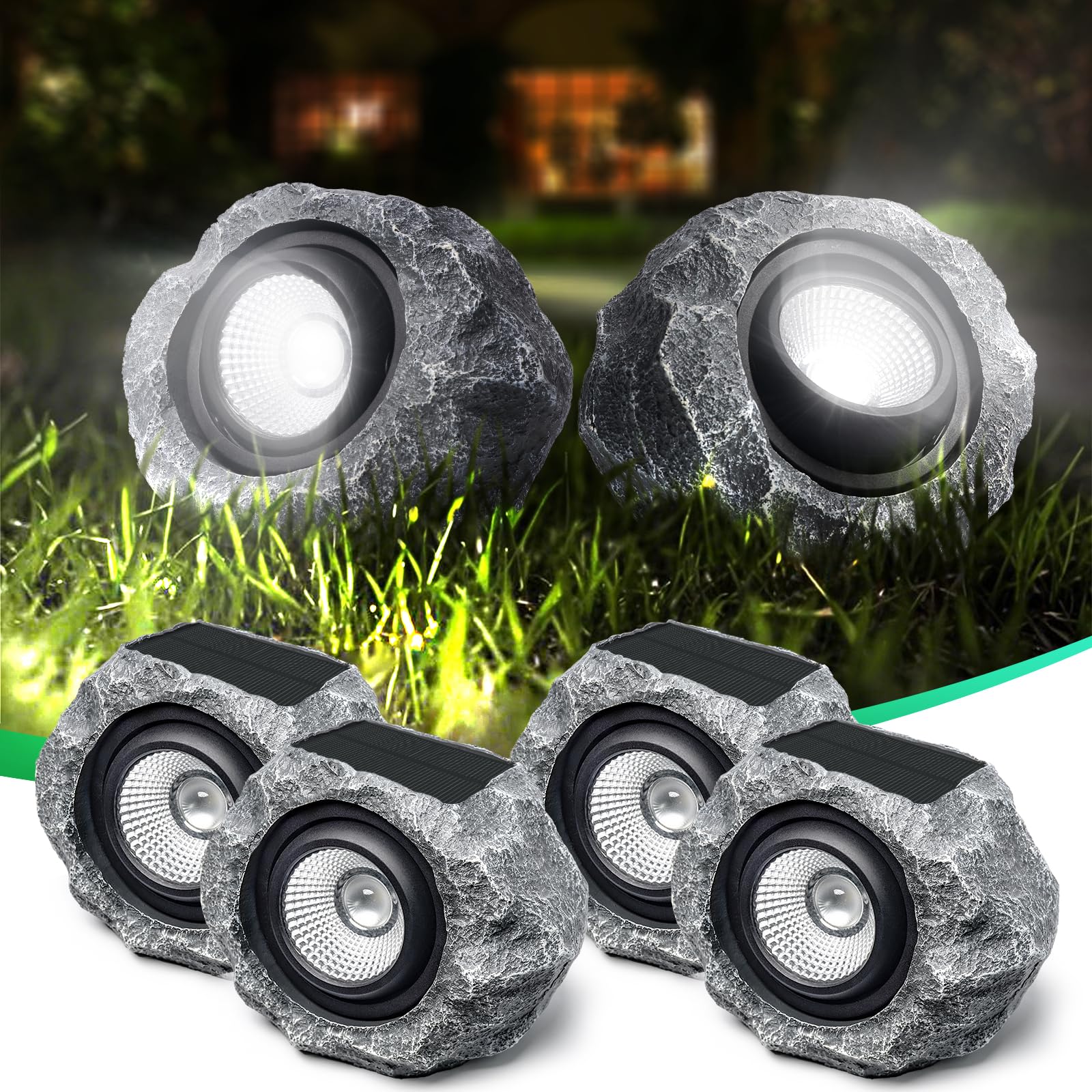 DGSCAK 4-Pack Solar Rock Lights