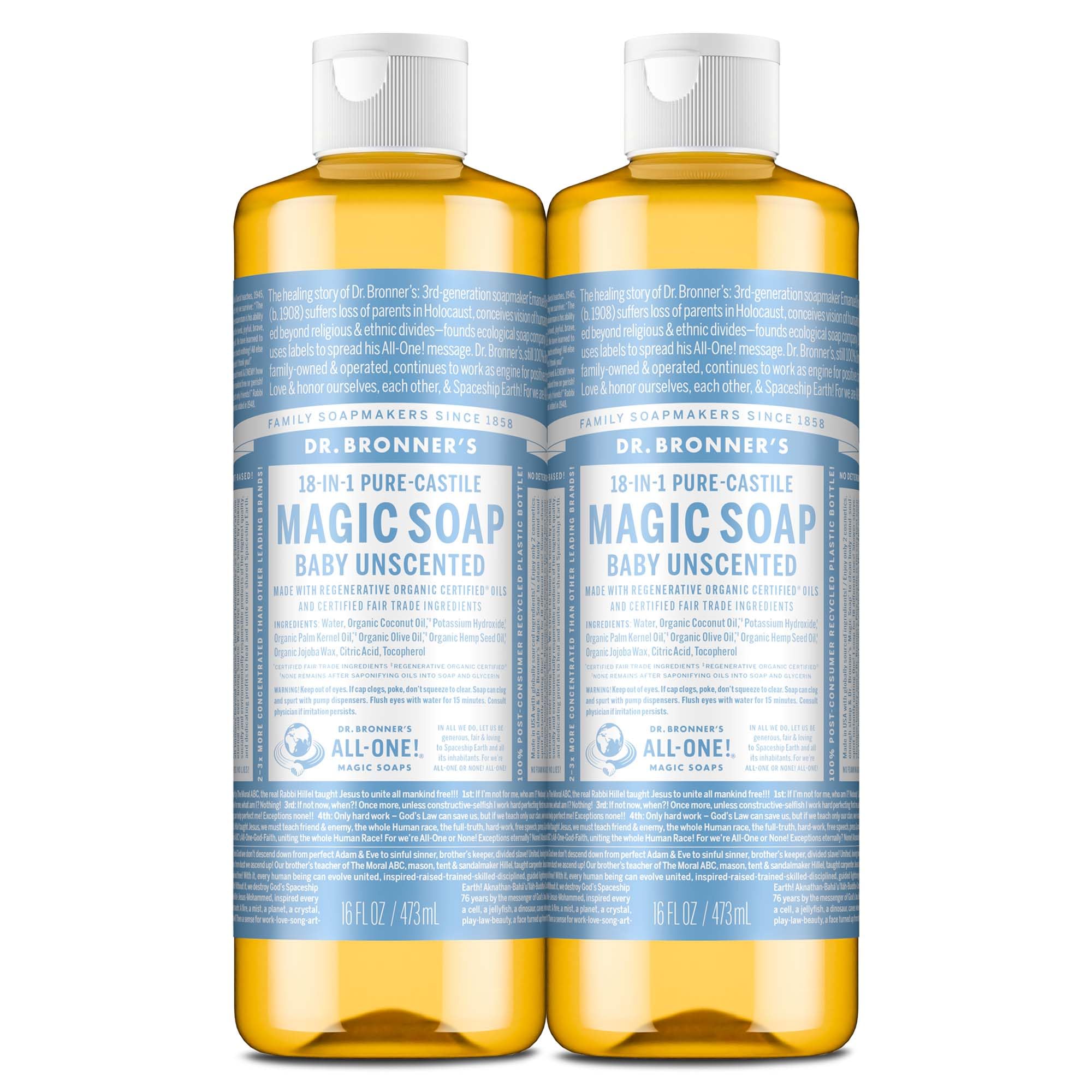 Dr Bronner'S | Baby Castile Liquid Soap | 2 X 473Ml