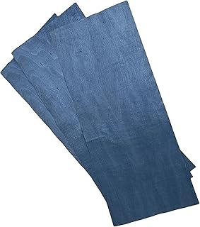 ebpsneer Nature 3 Pcs Dyed Maple Wood Veneer Sheet, 20” x 8”, Fingerboard Veneer– Easy Apply for Wood Crafts Speaker Box Mini Skateboard DIY -Blue