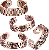 BioMag Pure Copper Magnetic Rings for Men Women - Adjustable 3500 Gauss Therapy Thumb Finger Jewelry Gift