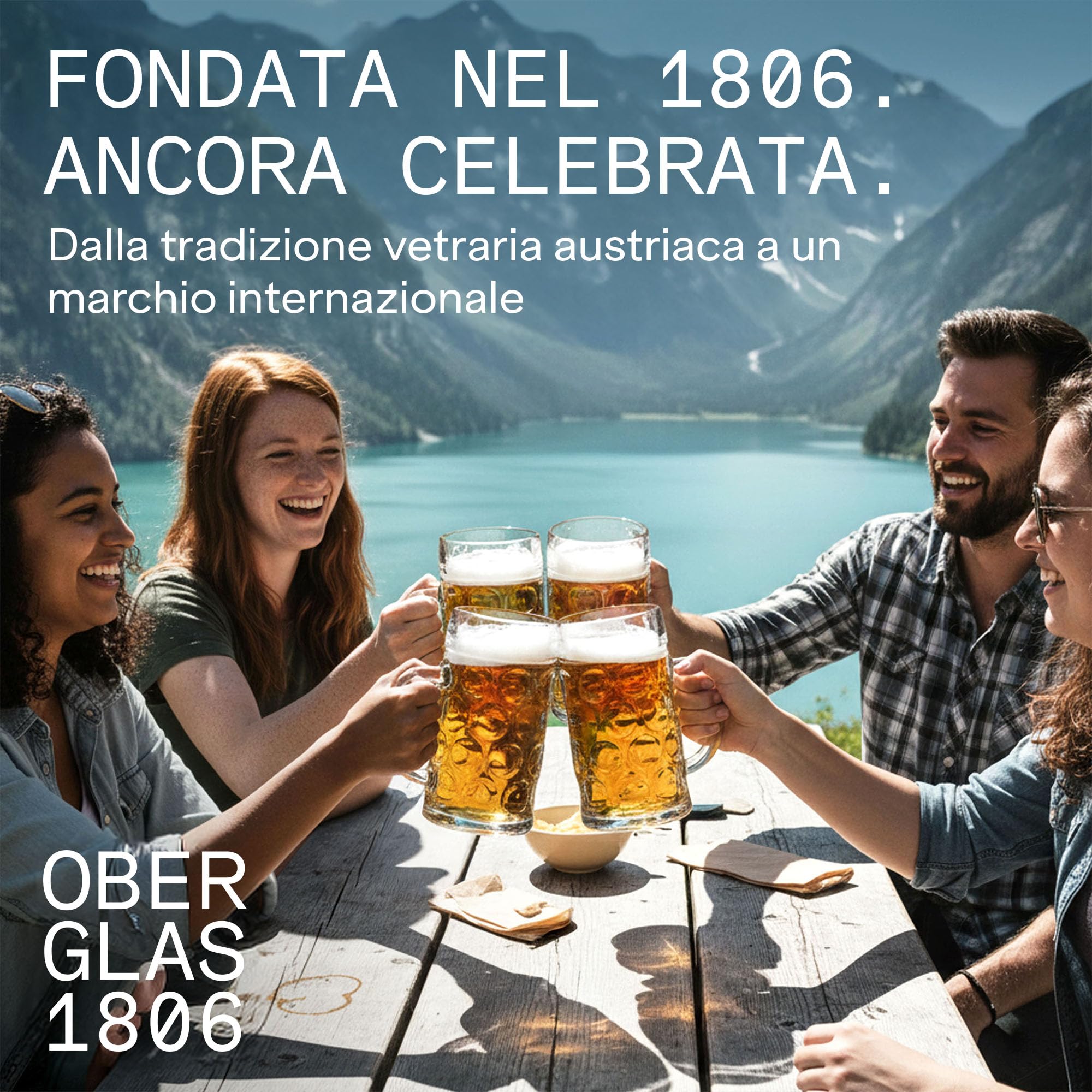 Stoelzle, boccale da birra tradizionale “Isar”, da 0,5 l, originale Oktoberfest, set da 6 pezzi, lavabile in lavastoviglie e di alta qualità