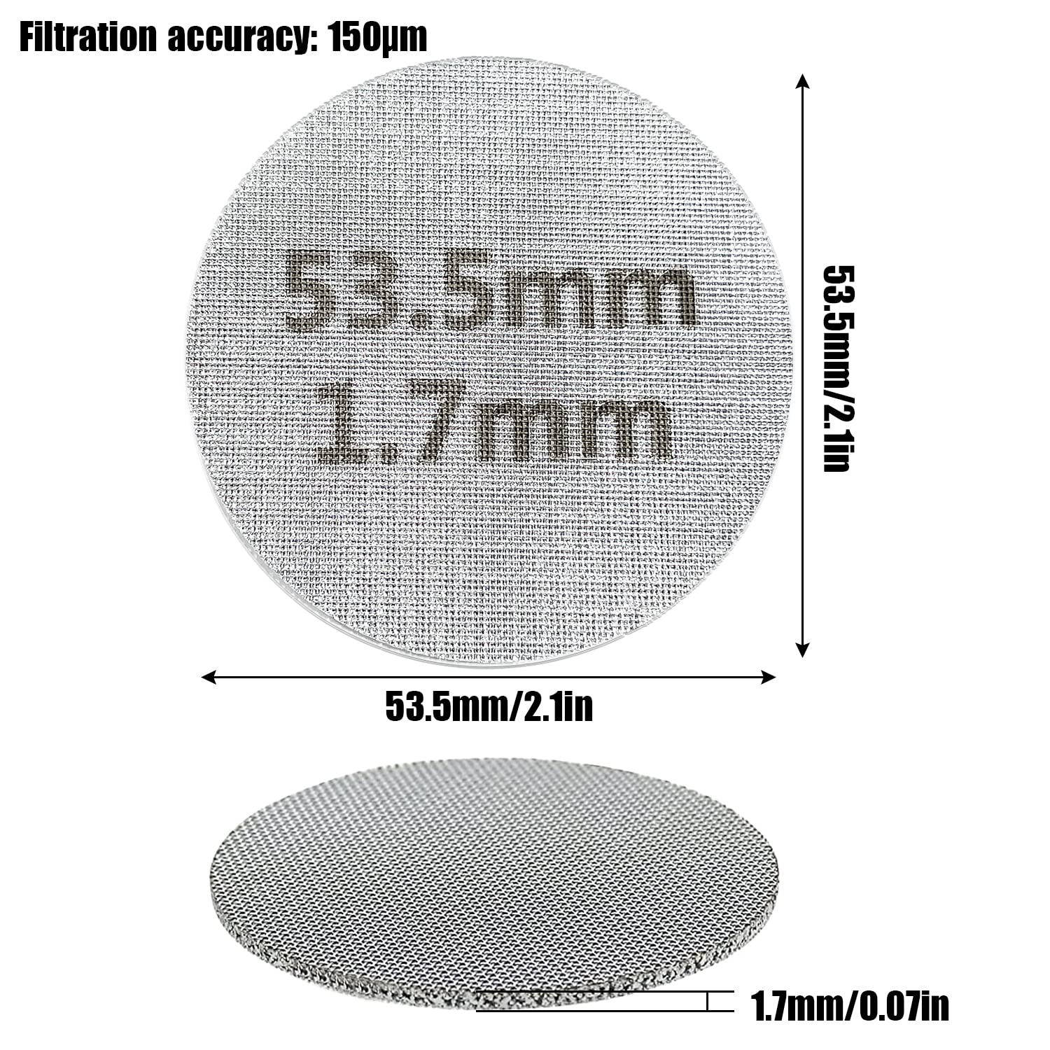 Puck Screen Für Siebträger – 2 Stück, 53,5 Mm, 1,7 Mm Dick, Edelstahl 316, Wiederverwendbar