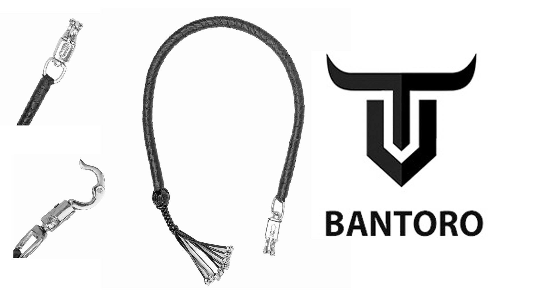 Bantoro Crafts Biker-Peitsche 42 Zoll - Echtleder Get-Back-Whip Für Motorrad