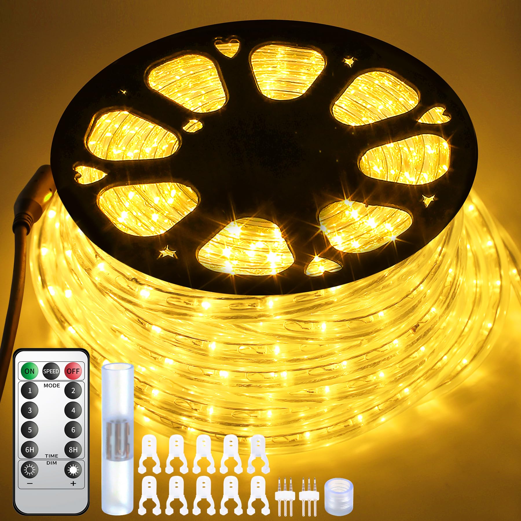 Forever Speed 50M LED Lichterschlauch Außen WarmWeiß mit 6 Modi Helligkeit Dimmbar Timer,1800 LEDs Lichtschläuche Schlauch Aussen Wasserfest IP65,Fernbedienung LED Lichterschlauch Weihnacht
