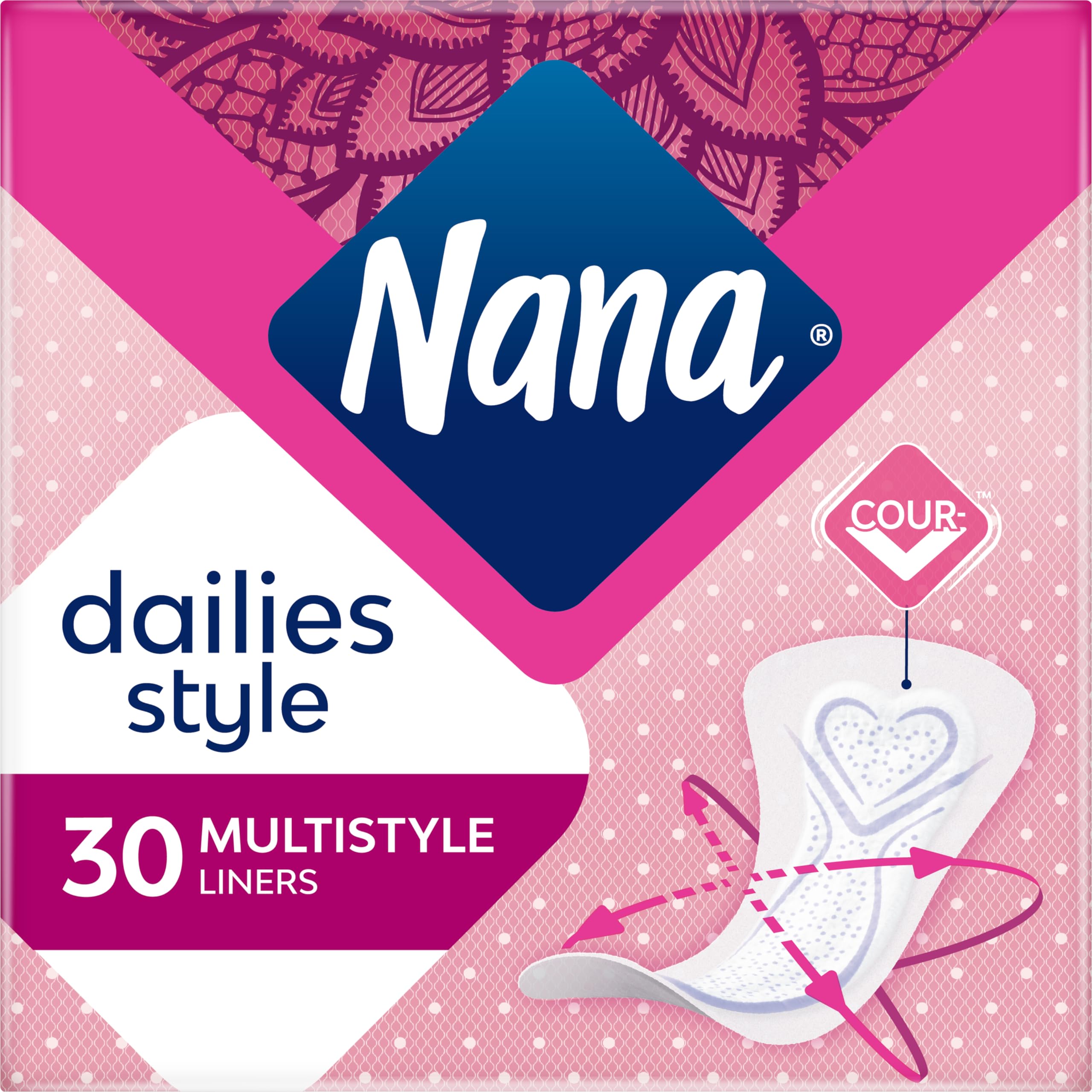 Nana Panty Liners, Normal Multistyle, pack of 30