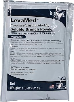 DURVET 698902 Levamed Soluble Drench Powder Dewormer, White, 52g