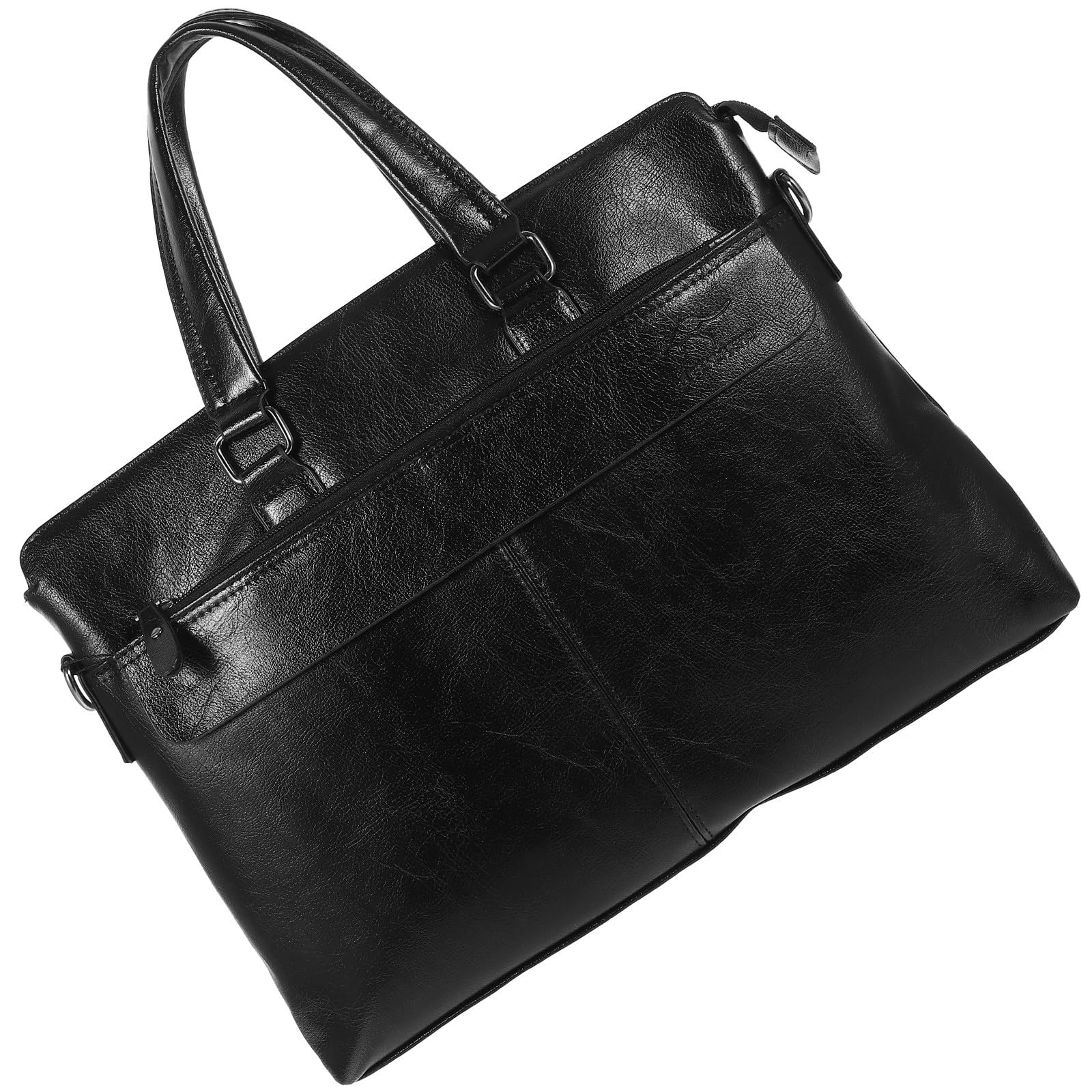 Alipis Aktentasche Schwarze Umhängetasche Herren Business Handtasche Pu Leder mit Doppeltem Griff und Durchdachtem Innenraum für Outdoor und Bürogebrauch