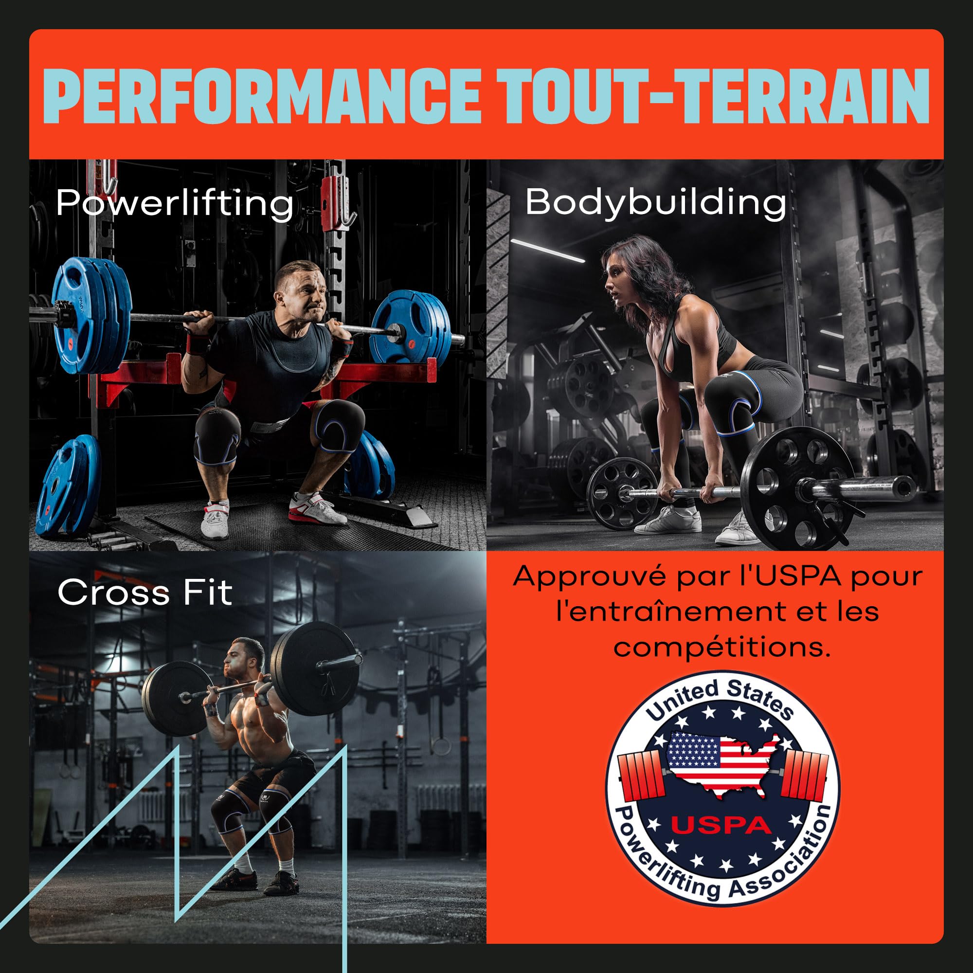 Genouillère de Compression Mava - Genouillère Sport pour Homme et Femme - 7mm Néoprène pour WOD, Gym, Squats, Course, & Musculation (lot de 2)