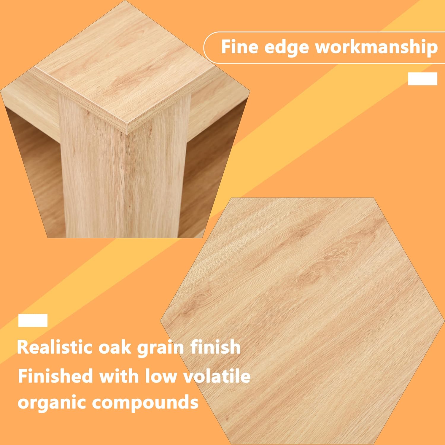 43.3" Wood Coffee Table, Modern and Practical Rectangular Center Table, Double Layered Coffee Table Made of MDF Material, Suitable for Living Room, Bedroom and Office (Natural Wood)