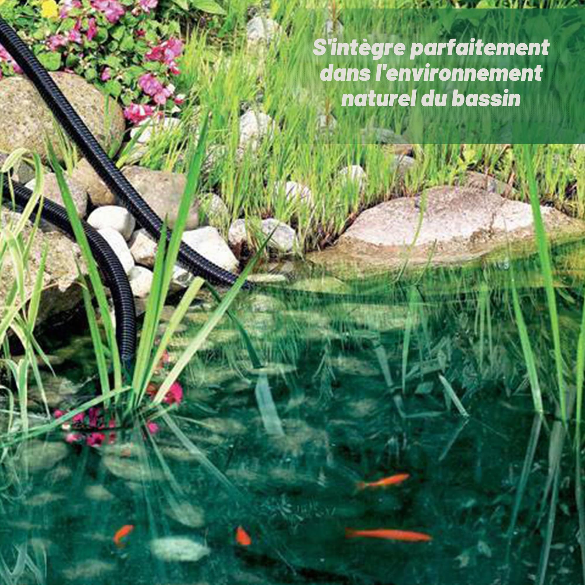 Tuyau Piscine 32mm En Spirale En Flexible PVC Tuyau D'aspiration, Installation Facile Et Dissimulation Pour étangs, Jeux D'eau, Bassins De Jardin Cascades Filtres, Diamètre 32mm X 7,2mètres
