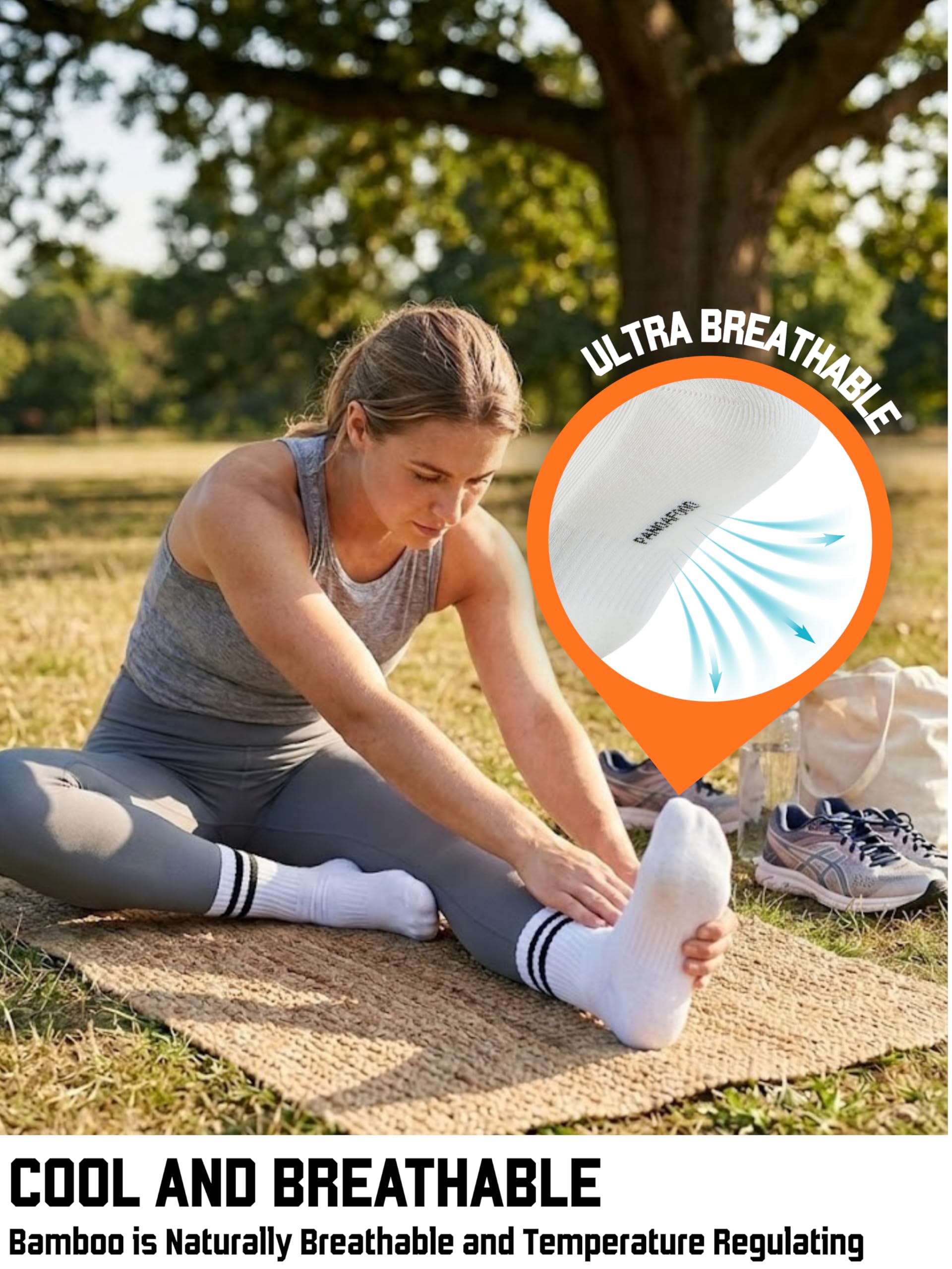 3 pares de calcetines de bambú de alta calidad, antiampollas, transpirables, sin costuras, para ejercicio, gimnasio o uso casual, unisex, para hombres y mujeres, paquete de 3