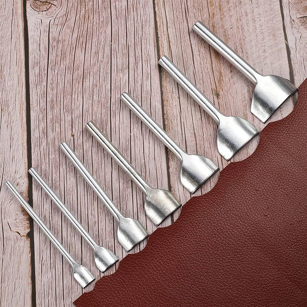 7 StüCk BogenföRmiger Lederhandwerk Stanzen 1/4 Runder Leder Cutter Stanzen für Basteln Gurt GüRtel, Brieftasche und Tasche, 10-40 Mm