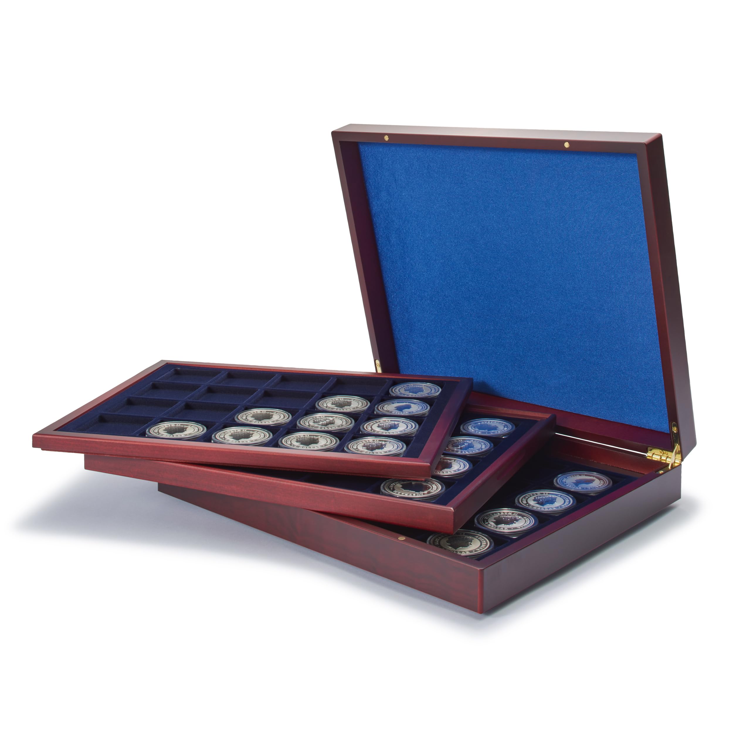 Leuchtturm 308474 Estuche para Monedas VOLTERRA Trio de Luxe, Cada una para 20 Monedas cuadradas de 48 mm Ø