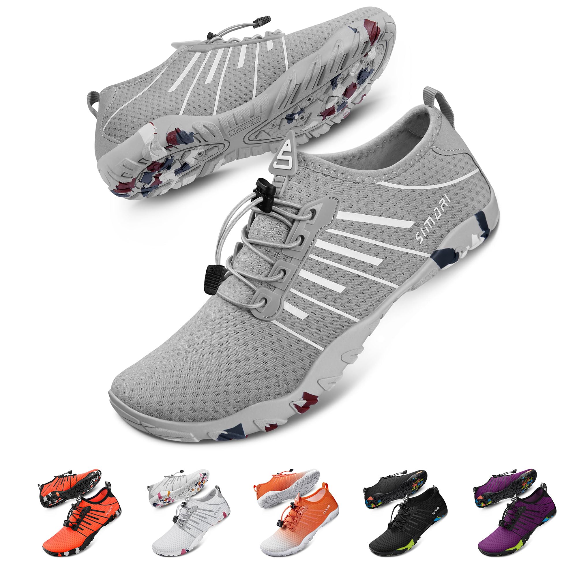 SIMARI Water Shoes for Women Men - Barefoot Quick-Dry Aqua Socks | Lightweight Swim Shoes for Surfing, Swimming, Beach Sports, Kayaking, Diving |