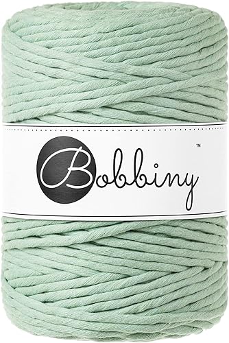 Bobbiny Cordón de macramé XXL de 0.197 in de una sola capa (aguamarina), 108 yardas330 pies (100% algodón reciclado)