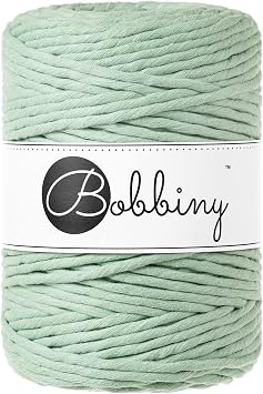 Bobbiny XXL 5mm Single Ply Macrame Cord Aloe 108yds/330ft 100% Recycled Cotton