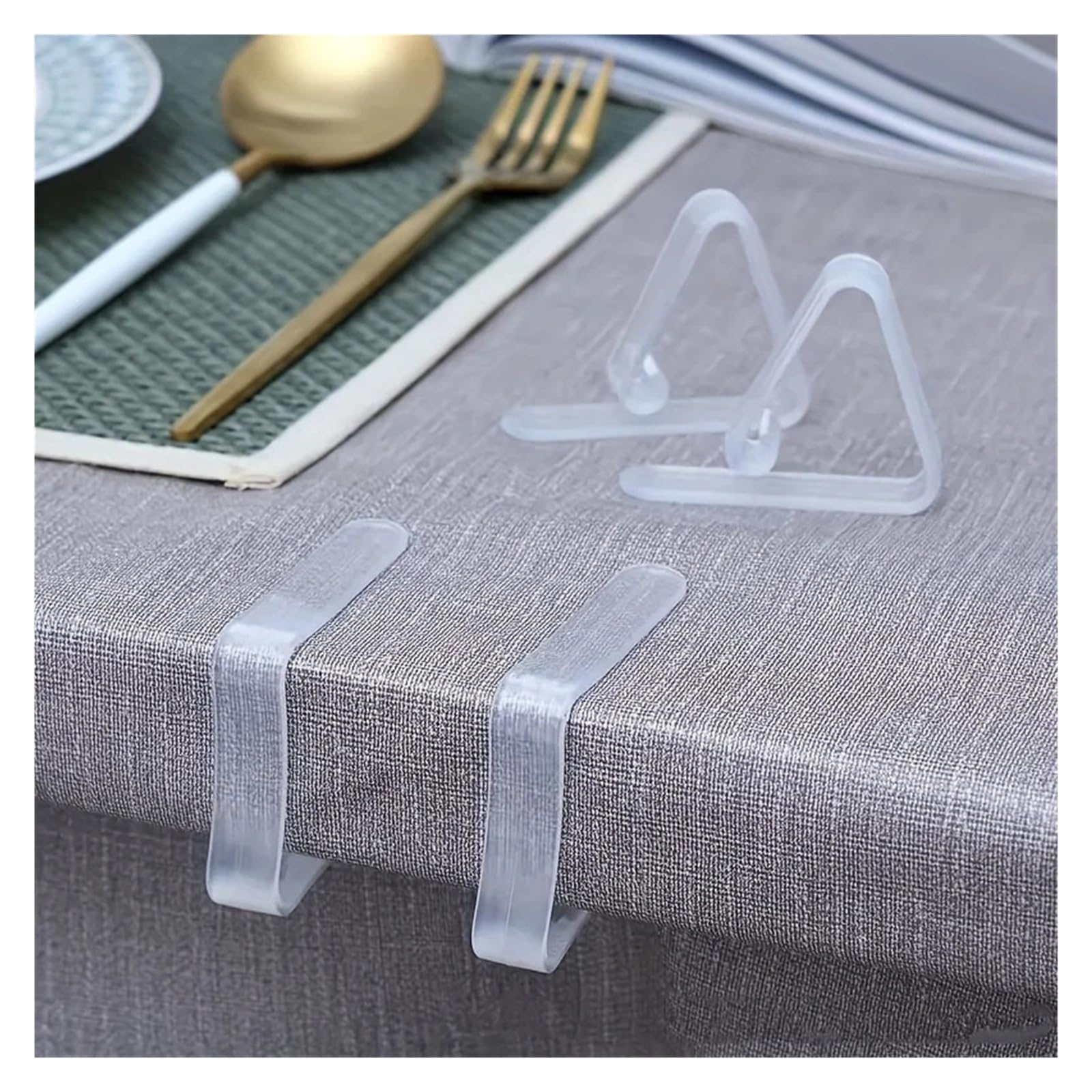 Tischdeckenklammern Clear Tablecloth Clips Picnic Cloth Plastic Clip Windproof Table Cover Holder Clamps for Home Kitchen Restaurant Accessory