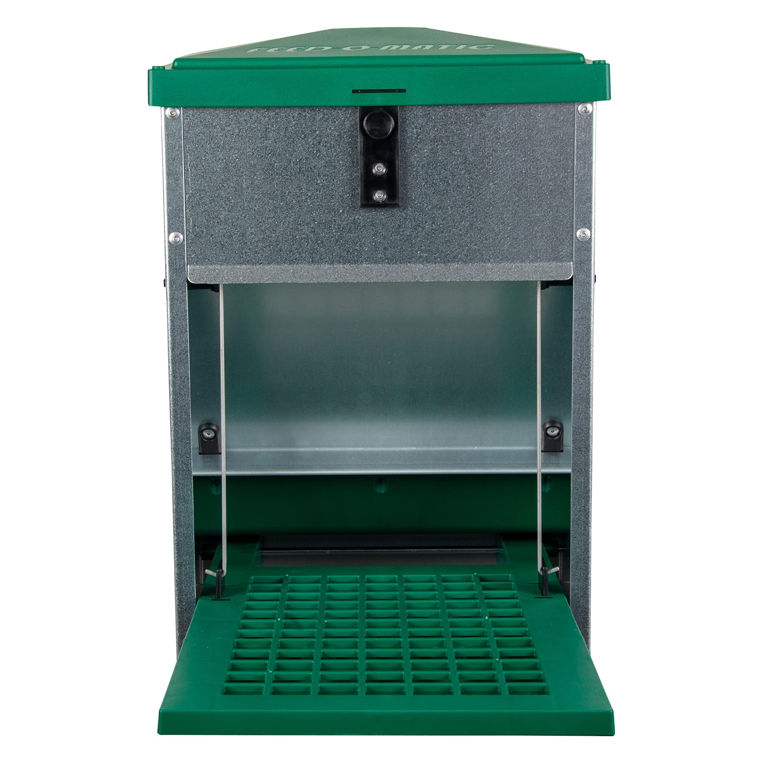 horizont Futterautomat Hühner Feedomatic mit Trittplatte, 5kg, verzinkt, Futterautomat für Hühner, ideales Hühnerzubehör, rattensicher, Futterspender