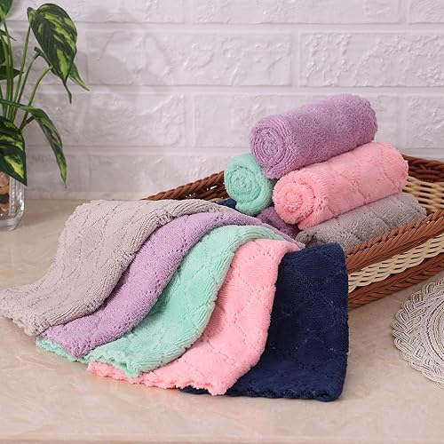 Miniatura 9 de Homaxy Juego de 18 paños de cocina súper suaves y absorbentes para cocina, multicolor, 100% algodón, tejido de gofre, paquete de 6 paños de cocina